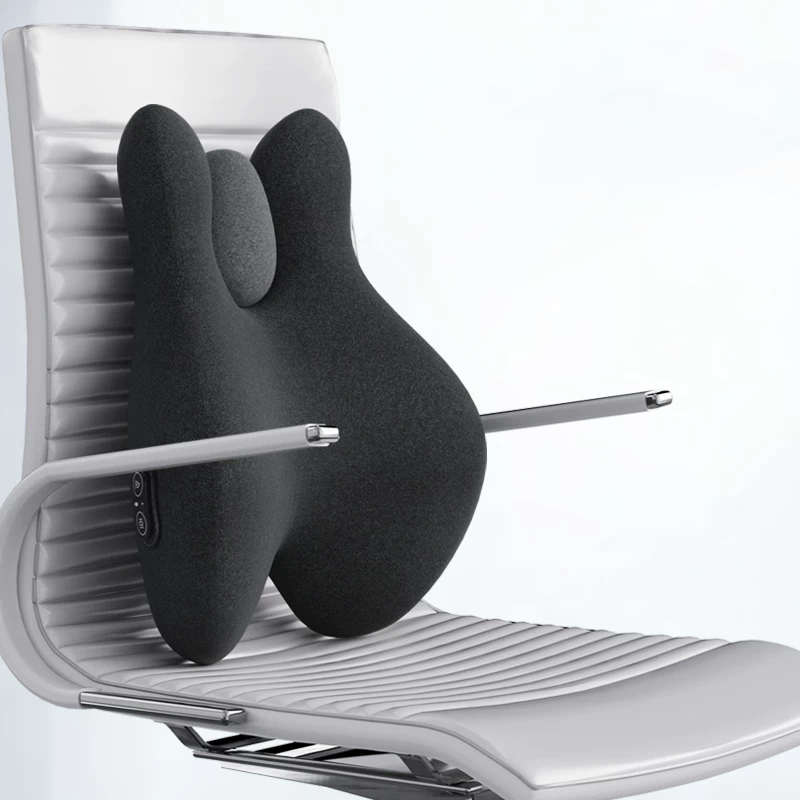 Morfone Ergonomic Heated Lumbar Support Pillow Memory Foam Back Cushion with Vibration Massage
