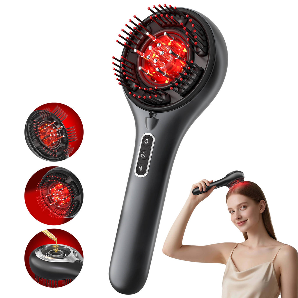 Morfone 3-in-1 Hair Oil Applicator, Electric Scalp Massager Brushes with Nano Mist Sprayer, 4 Massage Modes, Cordless Portable Hair Massager Comb for Men Women