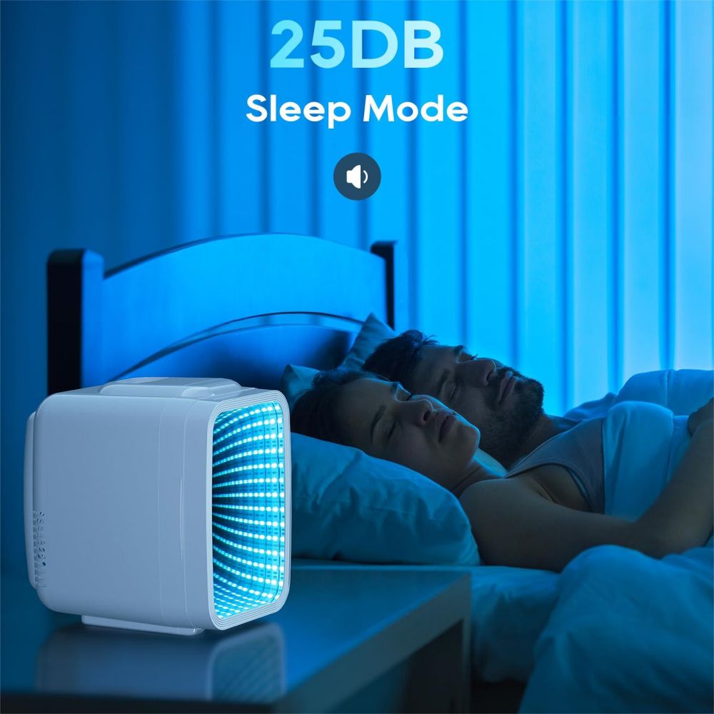 BEICHEN 4L Mini Fridge Adjustable LED Lighting Dual Temperature Operation Bedroom Office Game Room