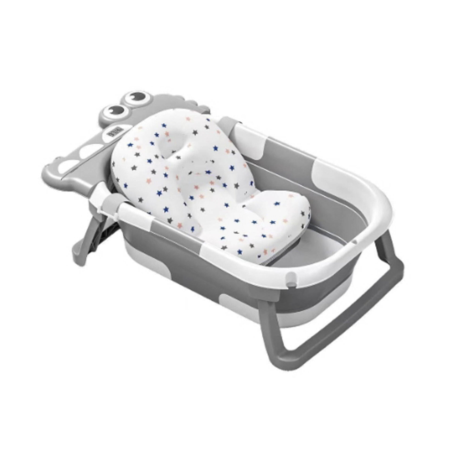 Morfone Collapsible Baby Bathtub for Newborn with Thermometer ,Soft Floating Cushion,Shower Cap, Bath Toys, Portable Travel Bathtub with Drain Hole, Durable Foldable Baby Tubs for Infants to Toddler
