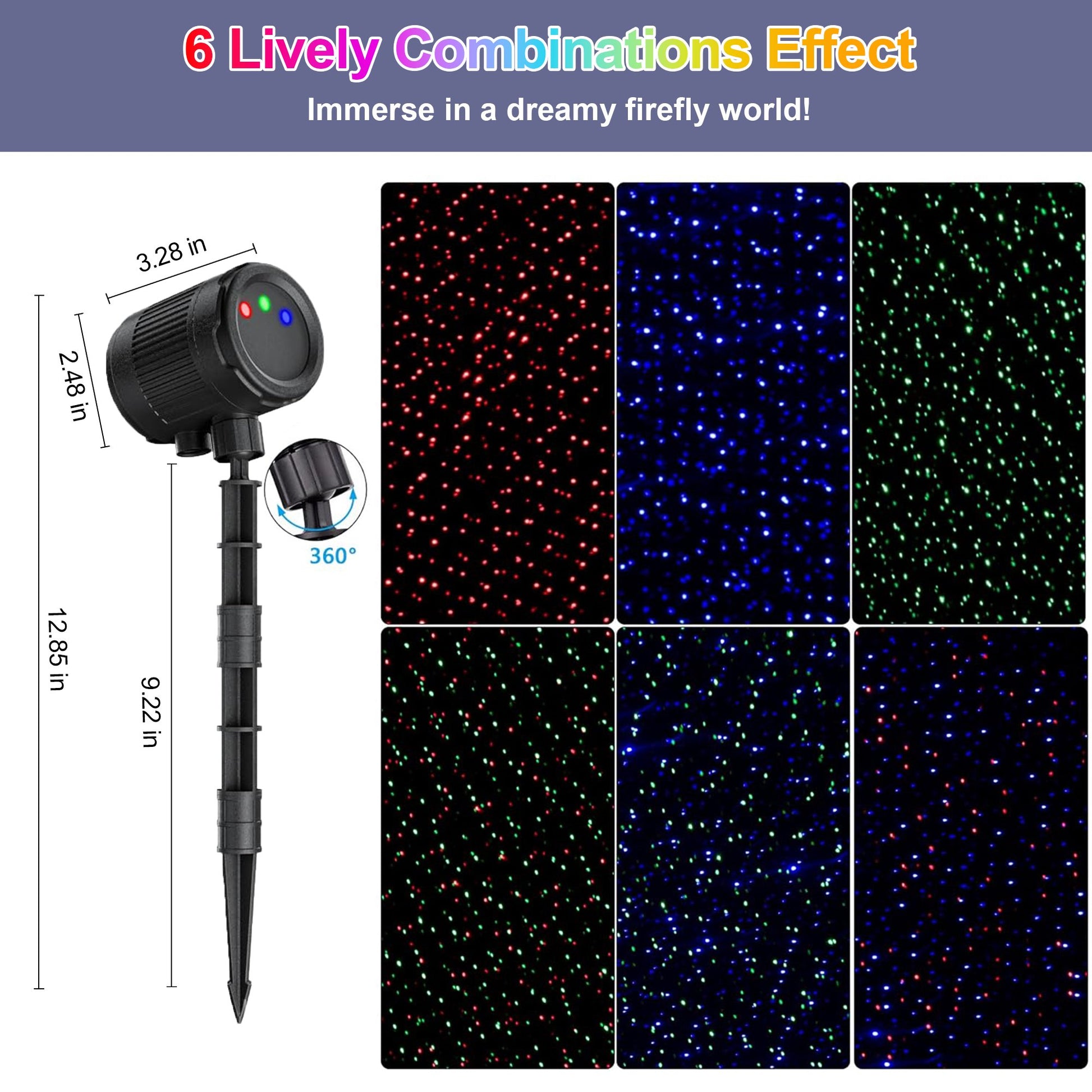 Laser Christmas Projector Lights Outdoor, 2 Colors Red Green Holiday Projector Landscape Spotlight Decorations for House/Garden/Party