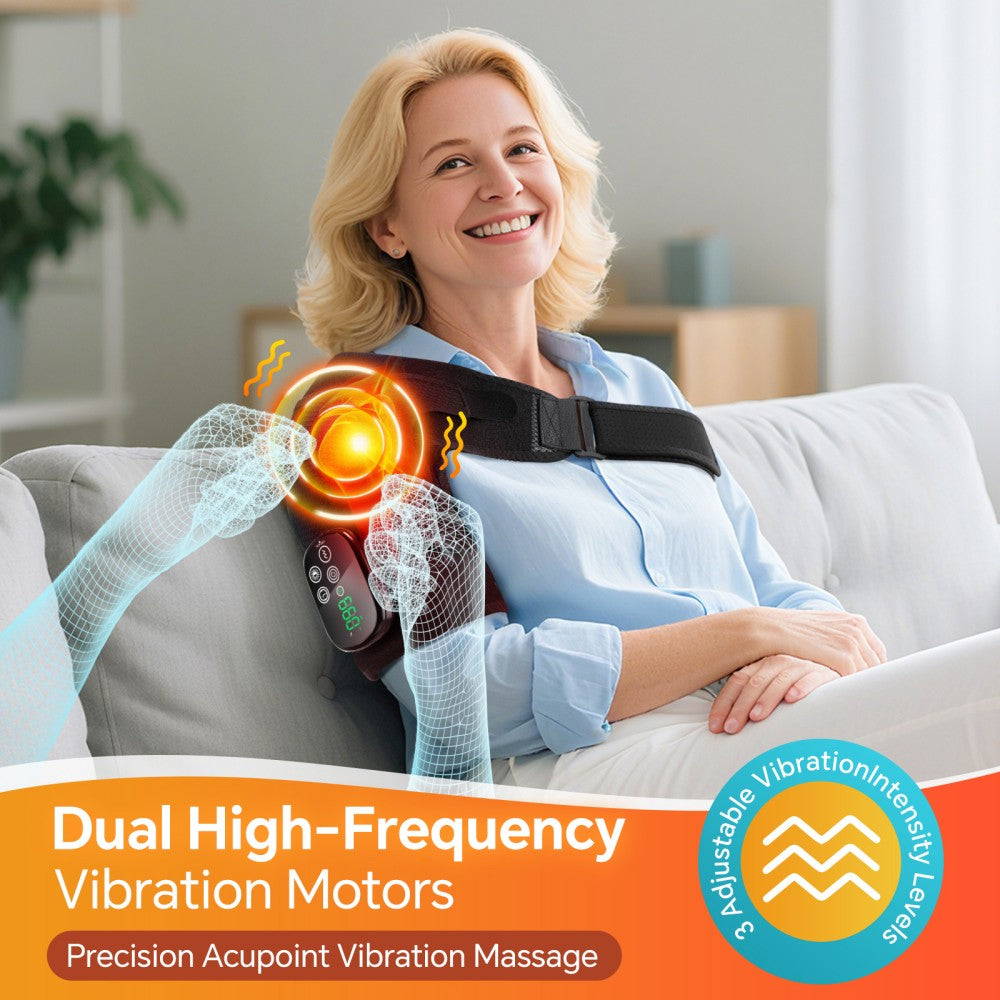 Morfone 660nm and 850nm Near Infrared Light Therapy and Heat Therapy Shoulder Massager