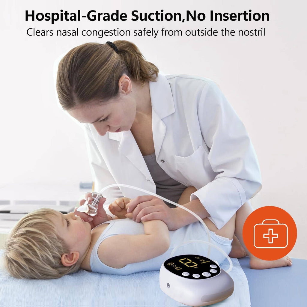 Morfone Nasal Aspirator for Baby, Hospital Grade Electric Nose Sucker with 9 Levels Suction, Automatic Nose Cleaner with 2 Silicone Tips, Night Light and Nursery Rhyme