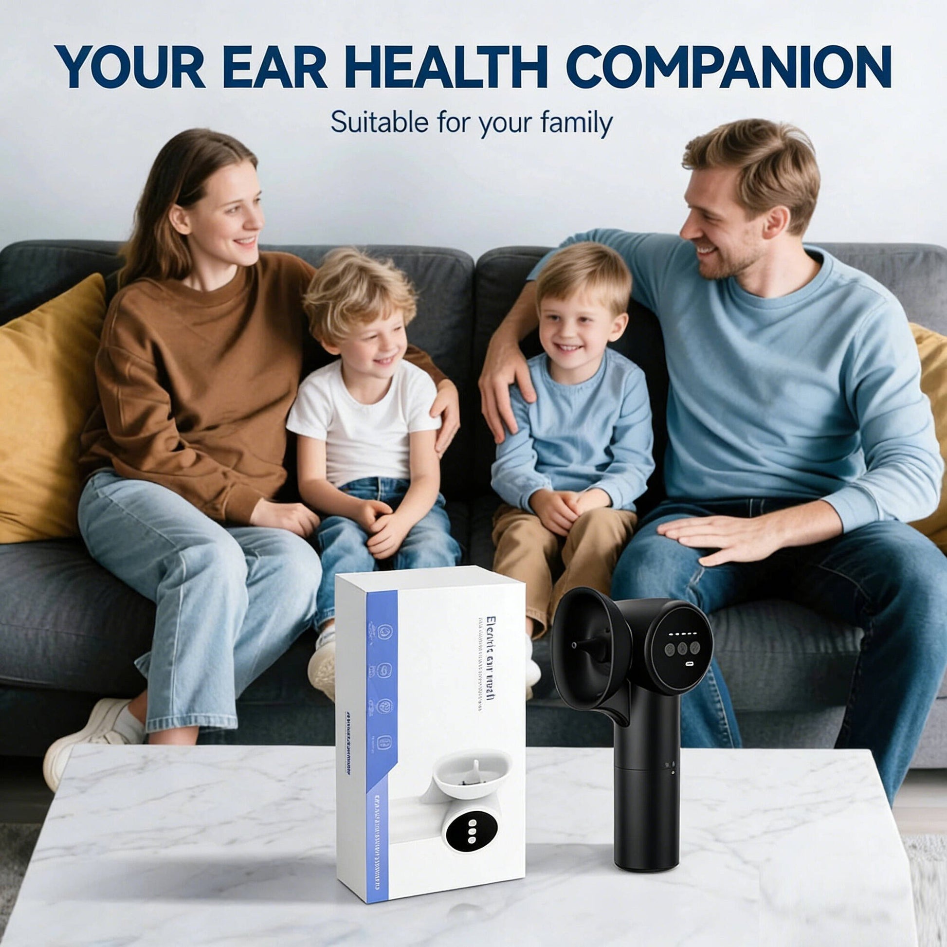 Morfone Upgraded Ear Wax Removal, 2 in 1 Cleaning & Drying Ear Cleaner, Effective Ear Cleaning Kit with One-Piece Waste Tank, Safe Ear Irrigation with 5 Pressure Settings, IPX7