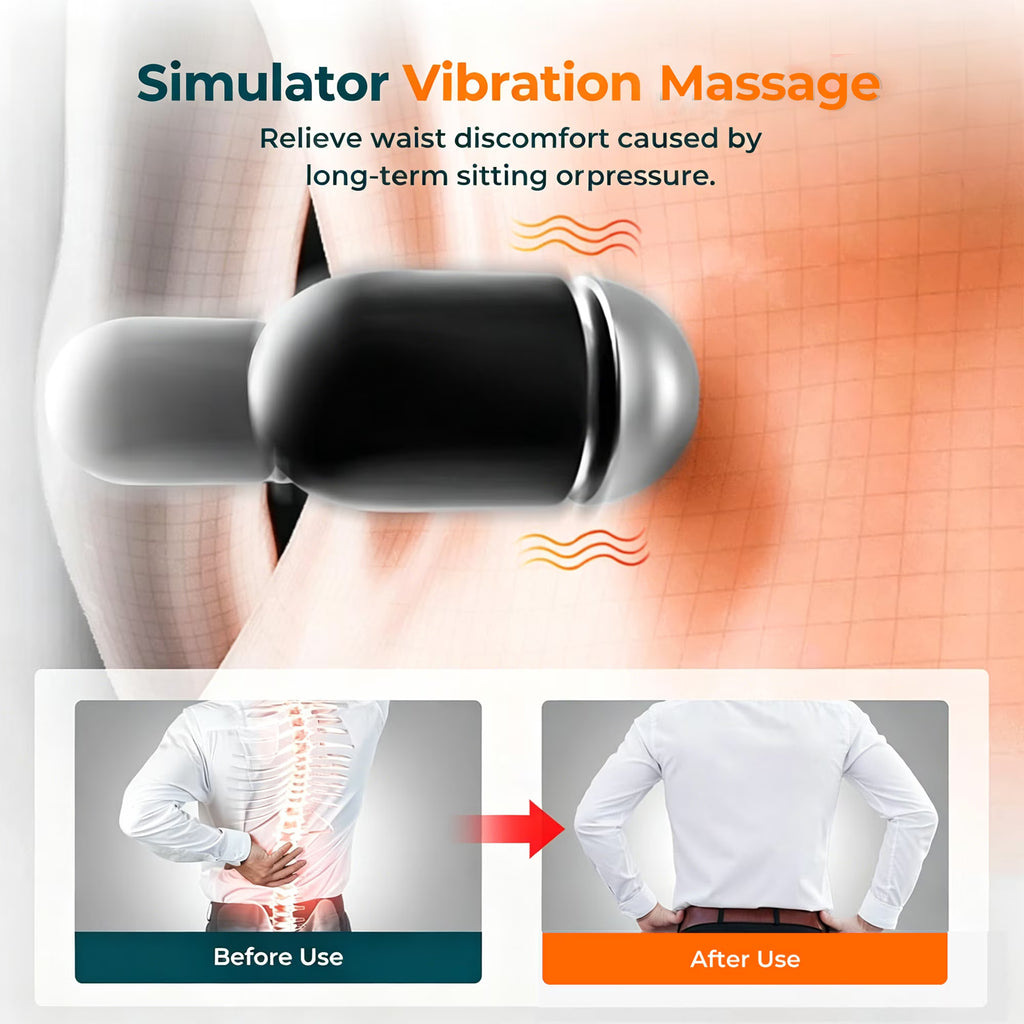 Morfone 3 in 1 Back Massager with Heat, Vibration and Stretch, Ergonomic Lumbar Support Pillow for Lower Back Relaxation, Deep Tissue Massager for Bed, Chair, Office, Home Use