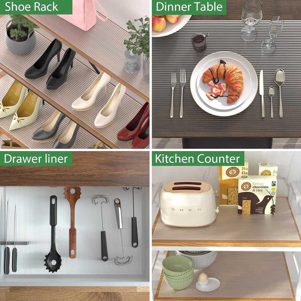Anoak Cabinet Liner, Non Adhesive, Washable 16 Inch x 20 FT(240 Inch) Waterproof Durable Non-Slip Shelf Liner for Kitchen, Drawer, Refrigerator