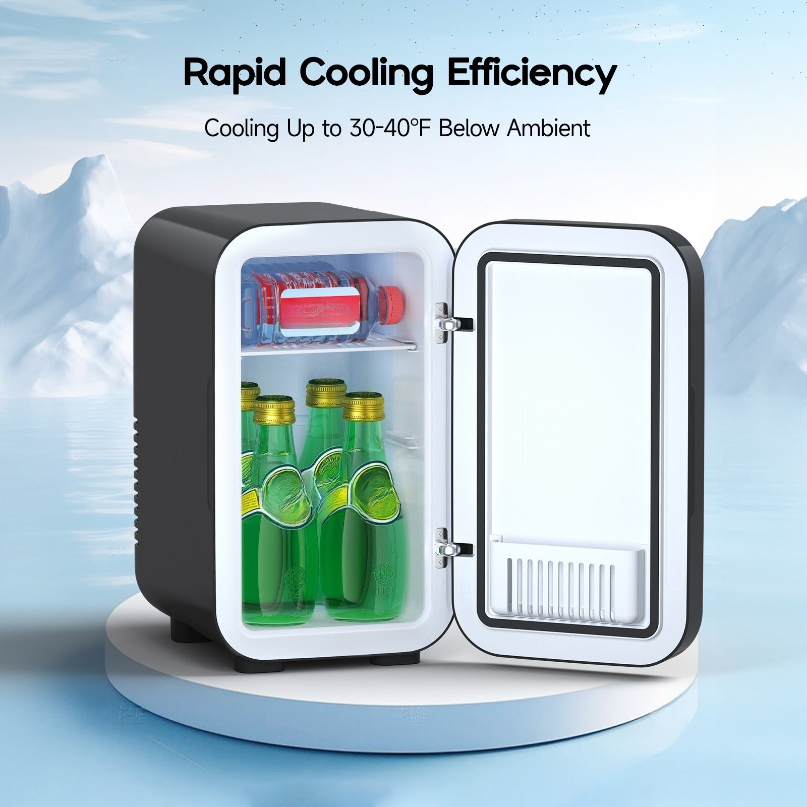 BEICHEN 6L Mini Fridge AC and DC Cooler Warmer for Bedroom Car Office