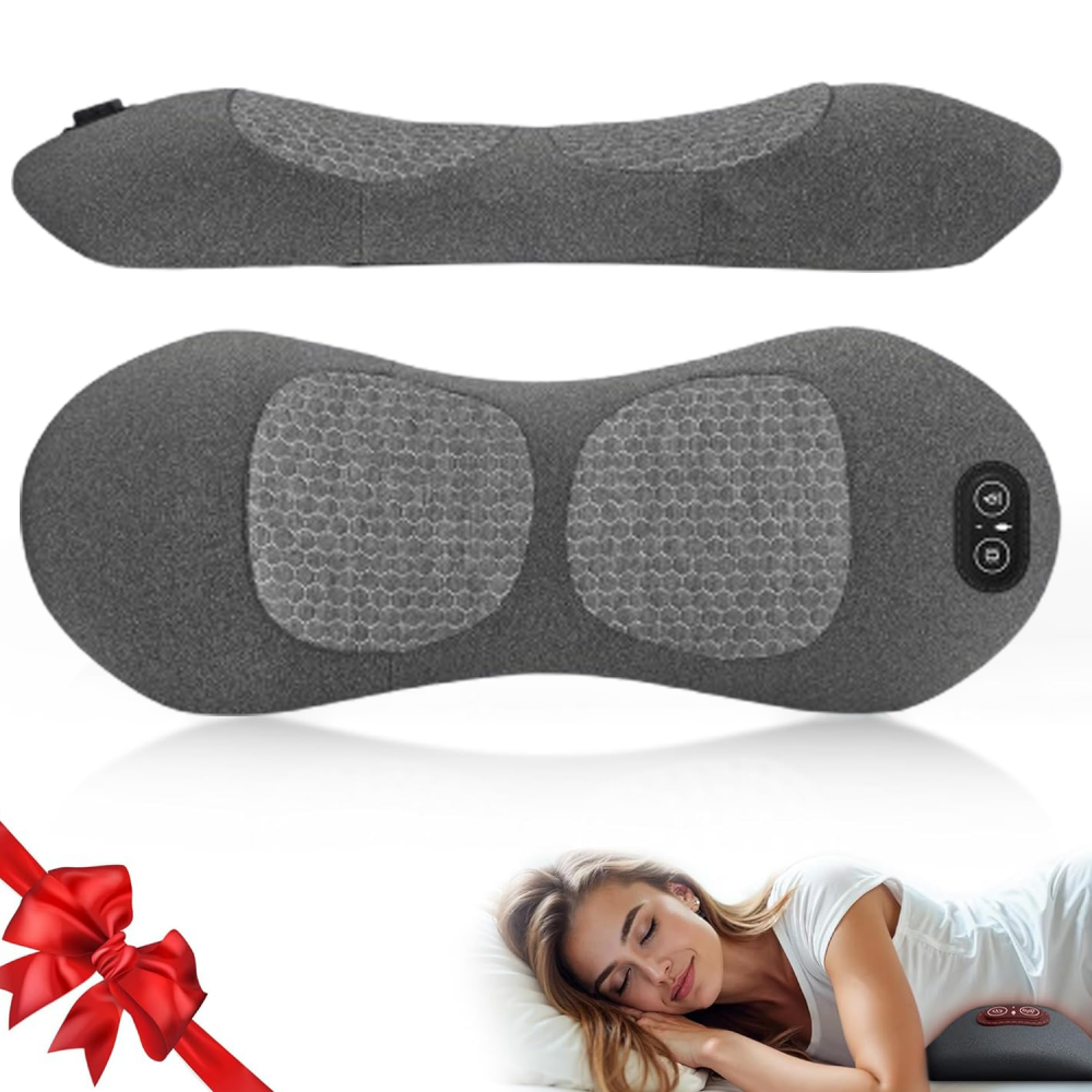Morfone 3-in-1 Electric Lumbar Heating Massage Support Pillow for Car Home and Office Use