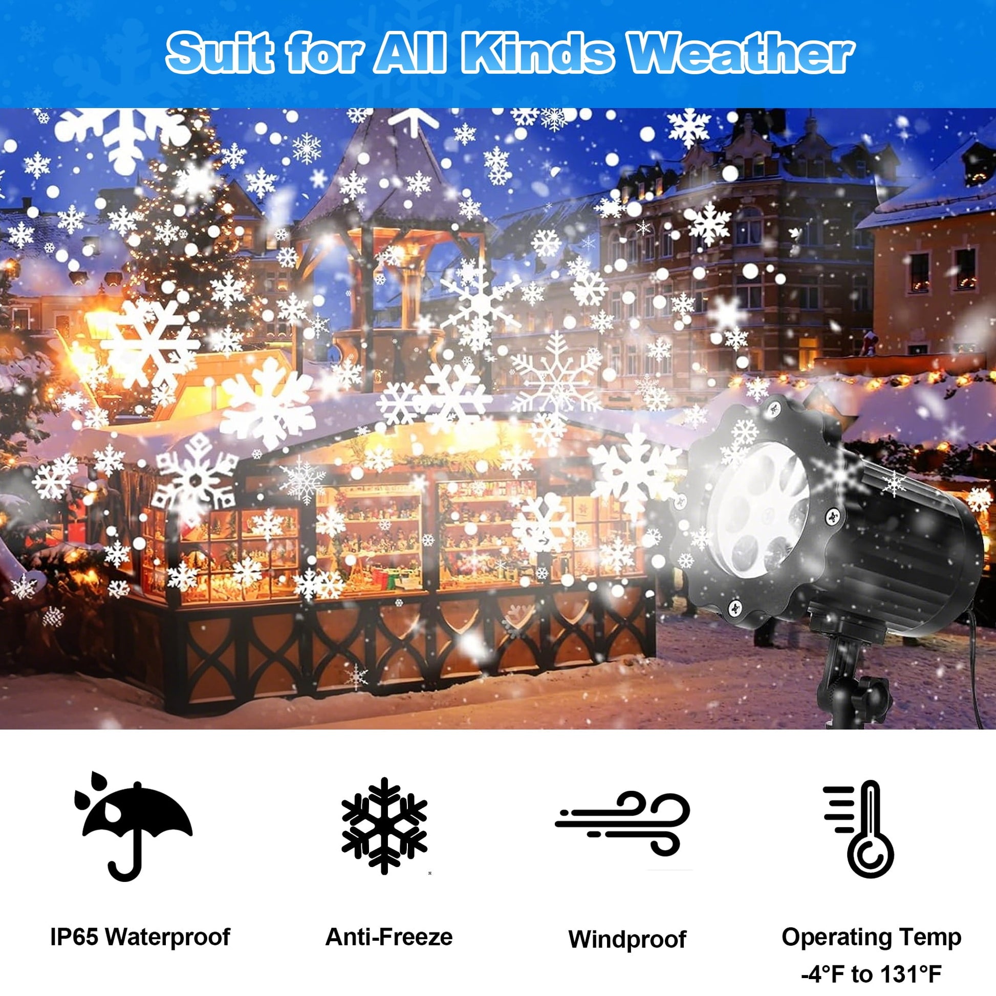 Christmas Projector Lights Outdoor, All-in-1 Holiday Lights Projector with 20 Slides/160 HD Patterns, 10 Colors Ocean Wave for House, Garden, Yard, Xmas, New Year, Valentine's Day