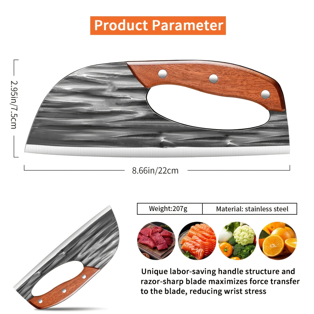 ACMETOP Chef Knife, High Carbon Steel Kitchen Knife for Meat Cutting, Slicing, Camping, BBQ – Essential Kitchen Tool
