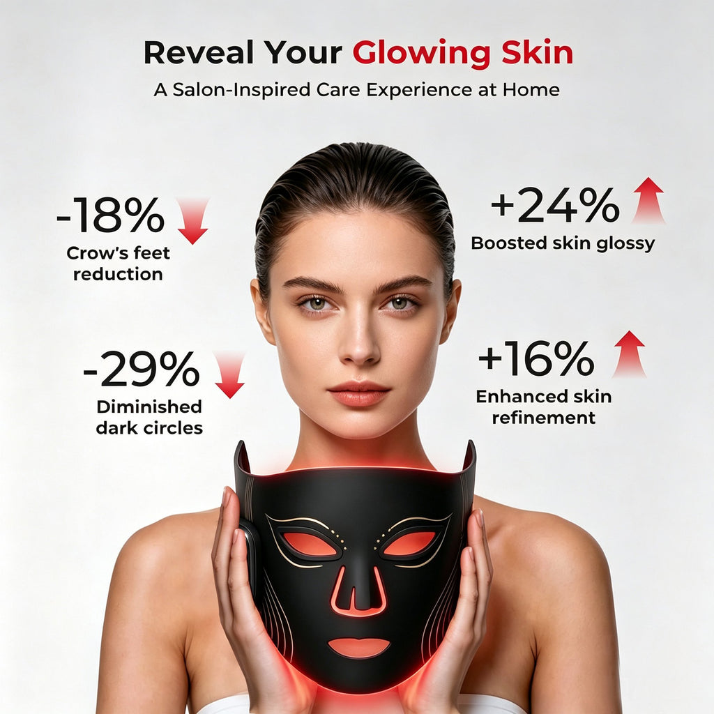 Morfone Red Light Therapy Mask for Face, Wireless LED Face Mask, 4 Modes Red Light Mask with 660nm & 850nm, Portable Facial Skincare Mask for Home Travel