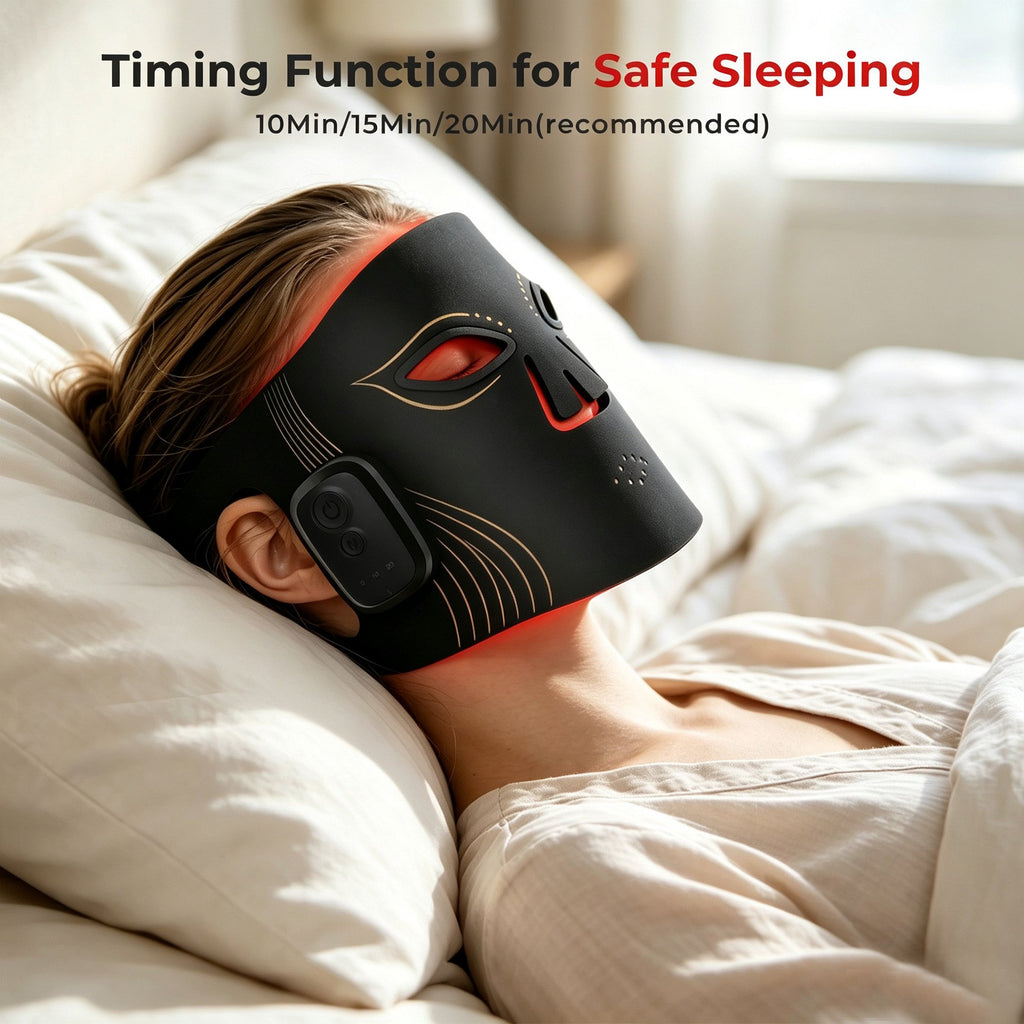 Morfone Red Light Therapy Mask for Face, Wireless LED Face Mask, 4 Modes Red Light Mask with 660nm & 850nm, Portable Facial Skincare Mask for Home Travel
