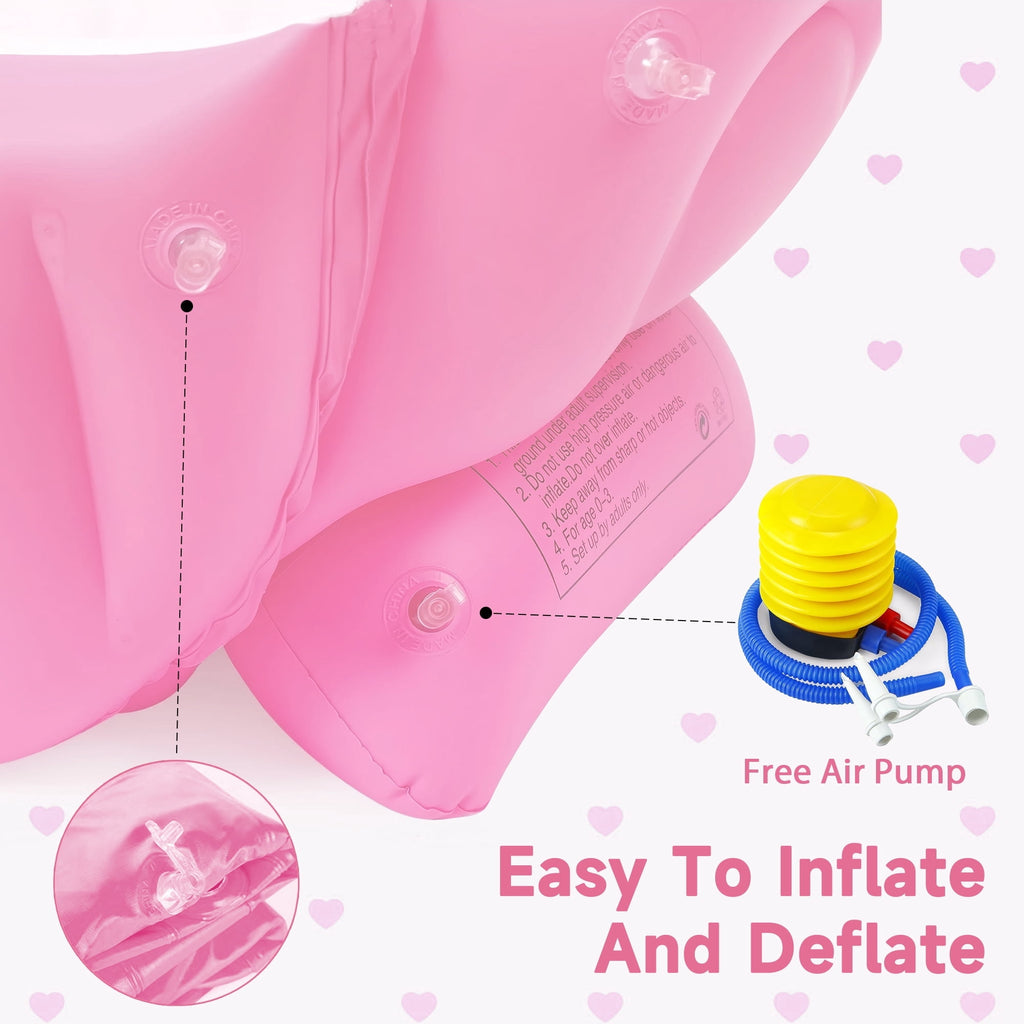 Anoak Inflatable Baby Bathtub for Newborn to Toddler, Portable Travel Infant Baby Bath Tub, Toddler Bathtub with Air Pump, Foldable Non-Slip Shower Basin Collapsible Baby Tub