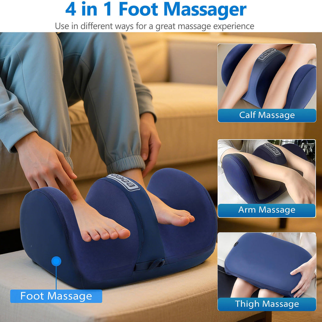 Morfone Shiatsu Foot Massager with Heat, Foot and Calf Massager with Roller, Deep Massage for Relaxation, Gifts for Women & Men, Black