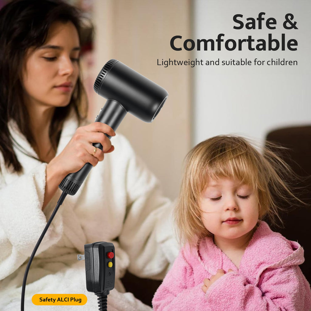 Morfone Hair Dryer,160000 RPM Professional High-Speed Blow Dryer 500 Millions Negative Ionic Care Hair Dryer for Fast Drying,Low Noise Thermo-Control Hairdryer,Travel with Magnetic Diffuser & Nozzle