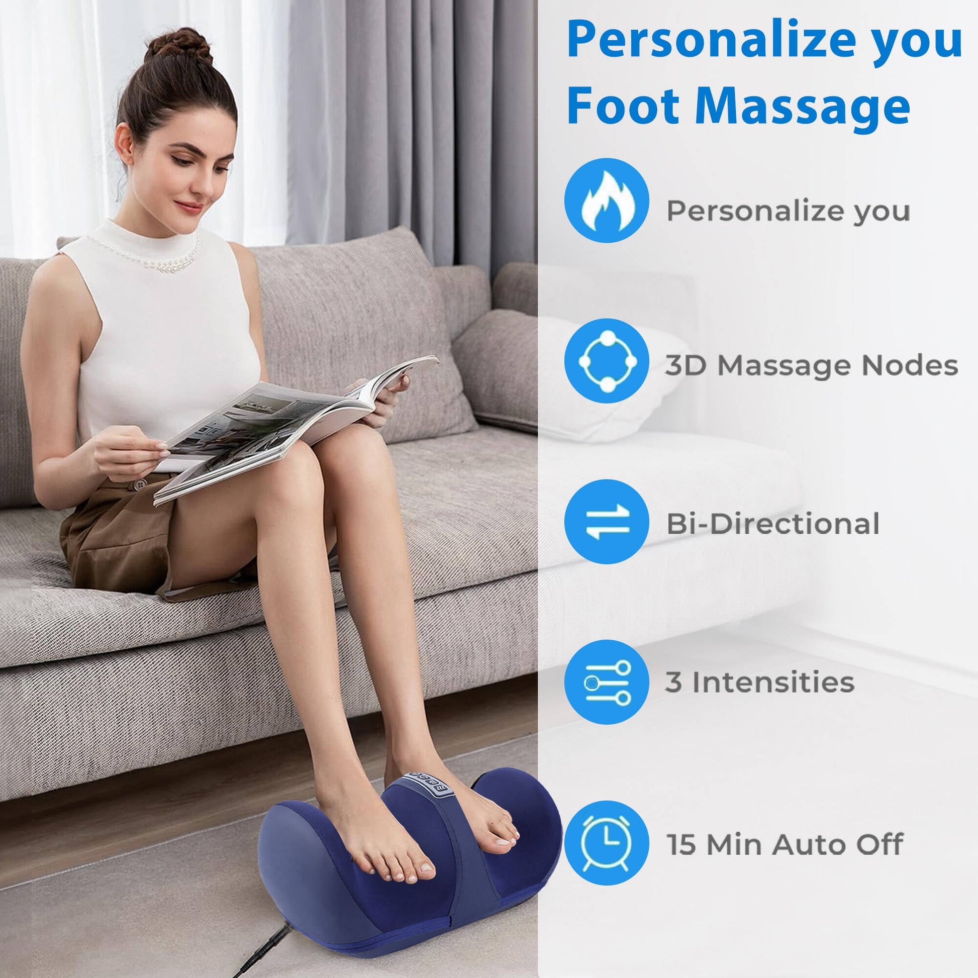 Morfone Shiatsu Foot Massager with Heat, Foot and Calf Massager with Roller, Deep Massage for Relaxation, Gifts for Women & Men, Black