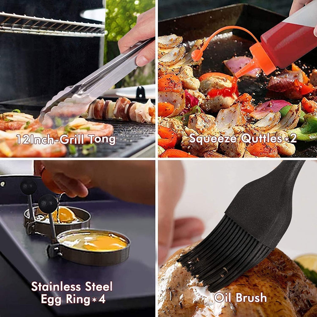 Morfone Griddle Accessories Kit, 14 Pcs Stainless Steel Grill Tools Set for Blackstone and Camp Chef, Professional Grill Spatula Set for Men Women Outdoor BBQ and Camping