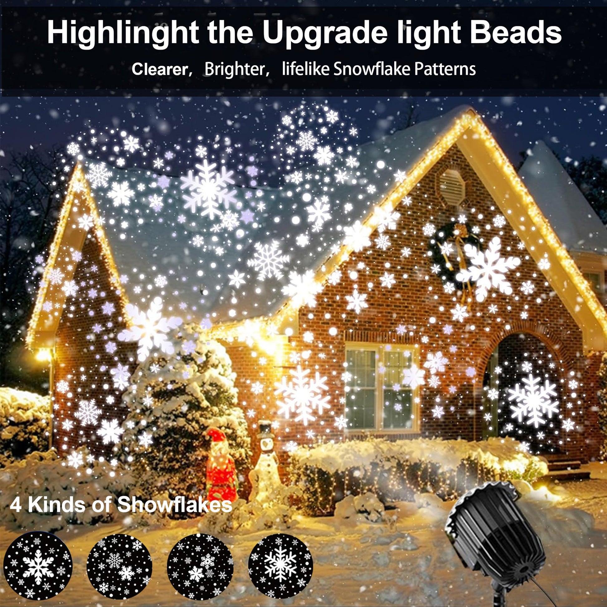 Christmas Projector Lights Outdoor, All-in-1 Holiday Lights Projector with 20 Slides/160 HD Patterns, 10 Colors Ocean Wave for House, Garden, Yard, Xmas, New Year, Valentine's Day