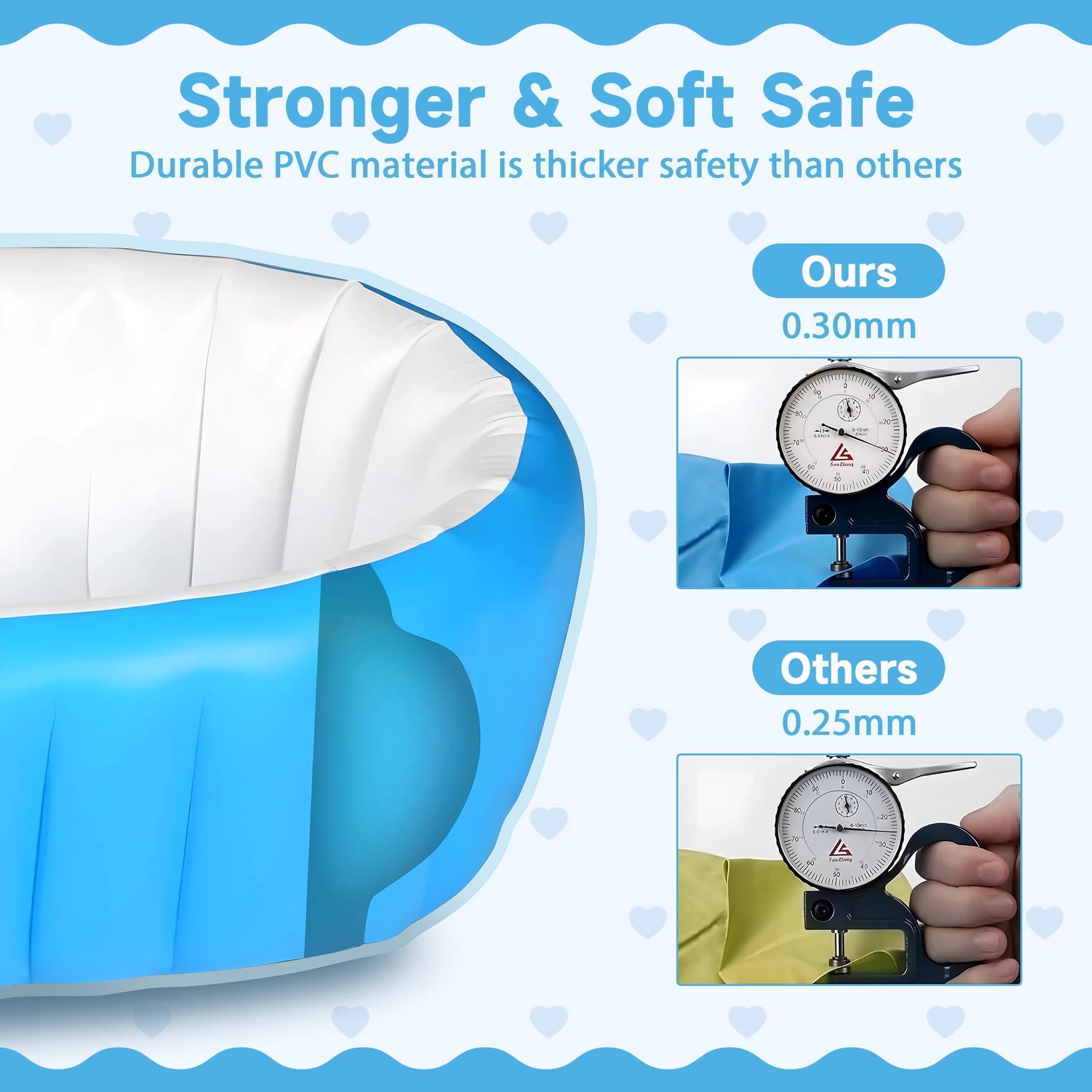 Anoak Inflatable Baby Bathtub for Newborn to Toddler, Portable Travel Infant Baby Bath Tub, Toddler Bathtub with Air Pump, Foldable Non-Slip Shower Basin Collapsible Baby Tub