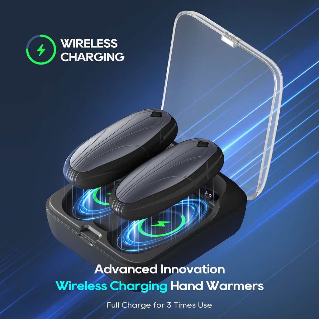 Morfone Magnetic Hand Warmers Rechargeable with 10000mAh Charging Case, 2 Pack Portable Electric Pocket Heater 3 Heat Settings Up to 50 Hrs, Gifts for Christmas, Hunting, Camping Gear, Golf, Outdoors