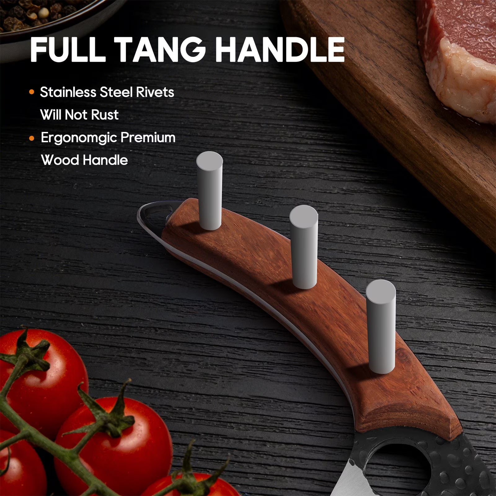 ACMETOP Chef Knife, High Carbon Steel Kitchen Knife for Meat Cutting, Slicing, Camping, BBQ – Essential Kitchen Tool