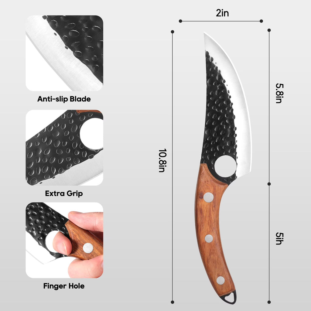 ACMETOP Chef Knife, High Carbon Steel Kitchen Knife for Meat Cutting, Slicing, Camping, BBQ – Essential Kitchen Tool