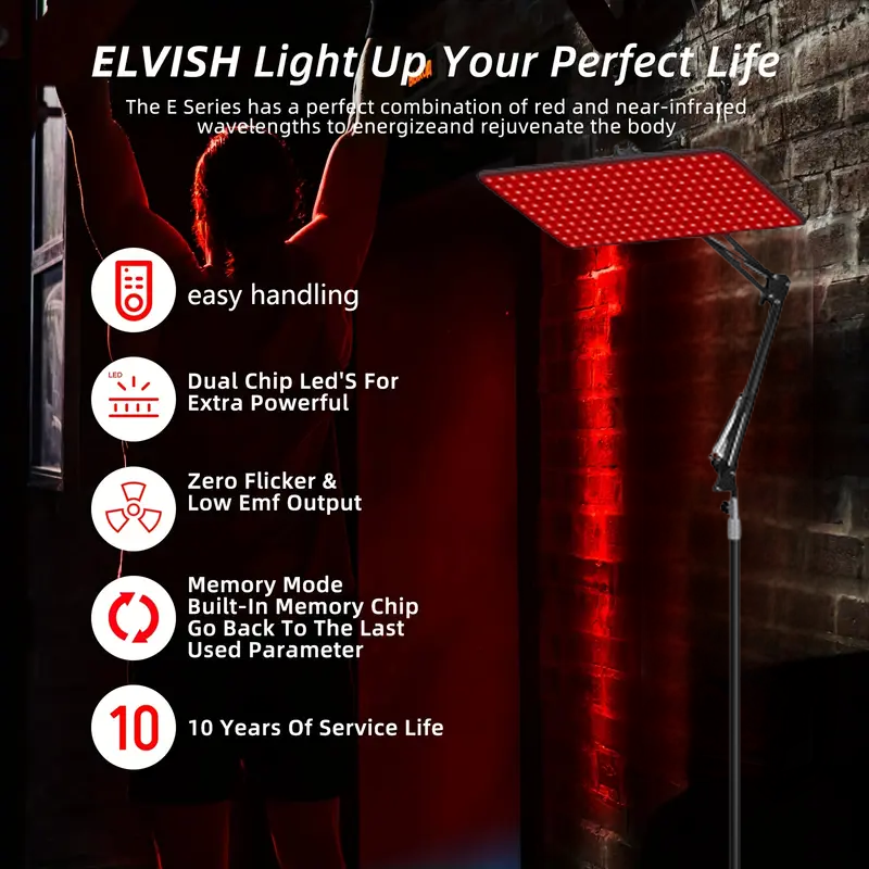 Morfone 200 LED Large Panel 660nm 850nm 940nm Red Light Therapy Lamp Infrared Therapy Device Black 1PC