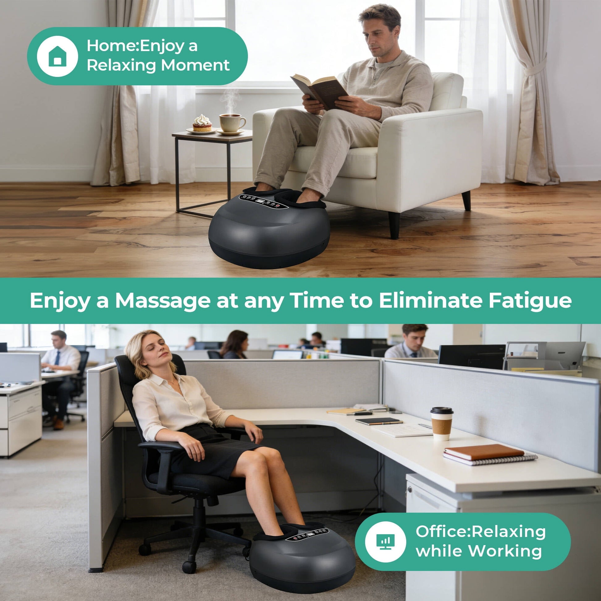 Morfone Foot Massager Machine with Heat, Shiatsu Deep Kneading Foot Massager with Remote, 5 Massage Modes, Christmas Gifts for Women Men