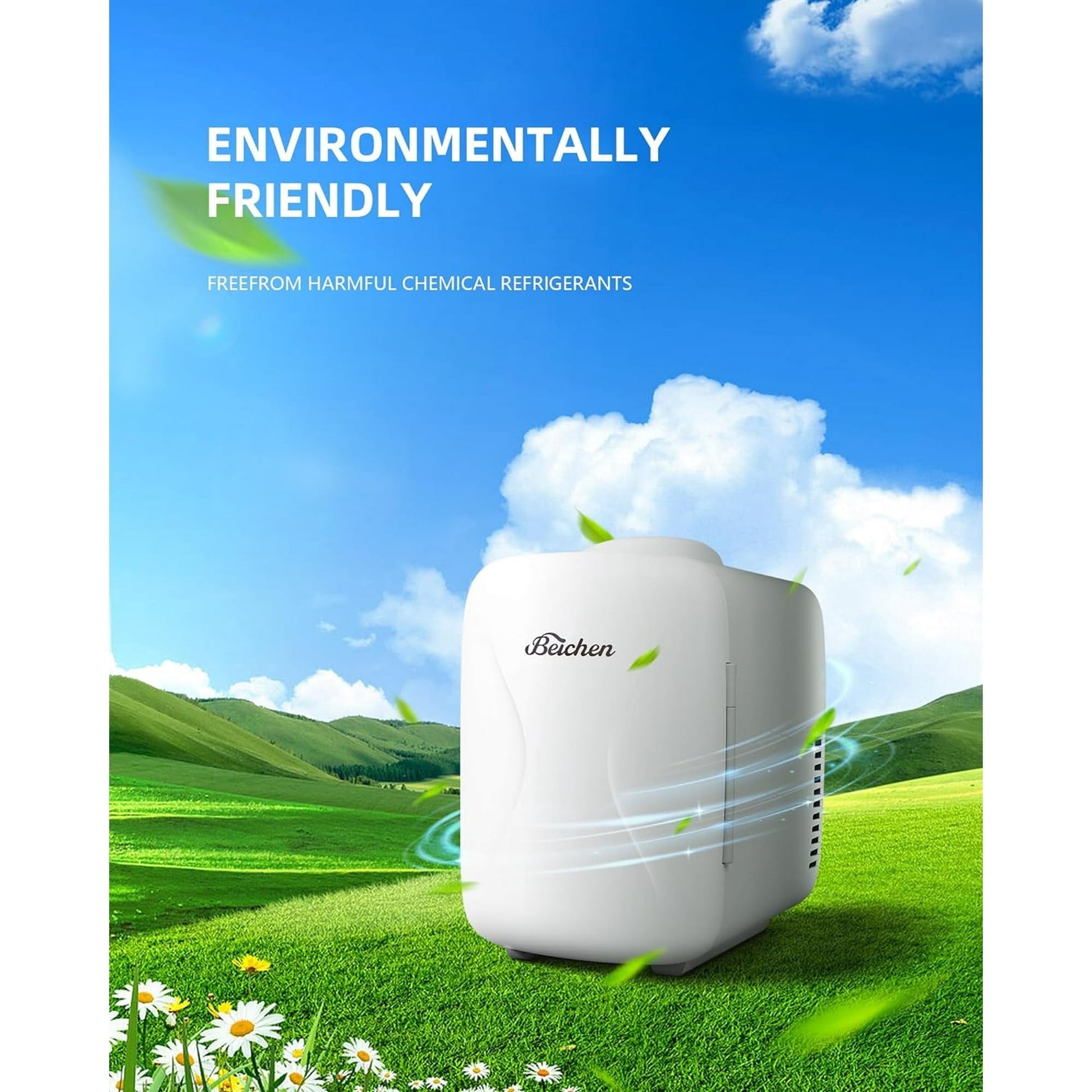 ACMETOP Mini Fridge, 4 Liter/6 Cans Small Refrigerator With Dimmable LED Light,AC/DC Portable Thermoelectric Cooler and Warmer for Bedroom,Office,Gaming room and Car