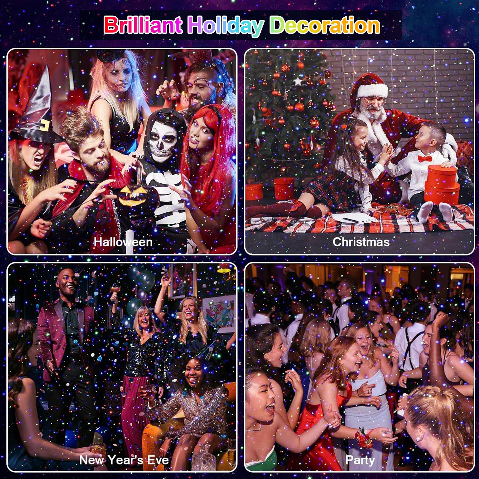 Laser Christmas Projector Lights Outdoor, 2 Colors Red Green Holiday Projector Landscape Spotlight Decorations for House/Garden/Party