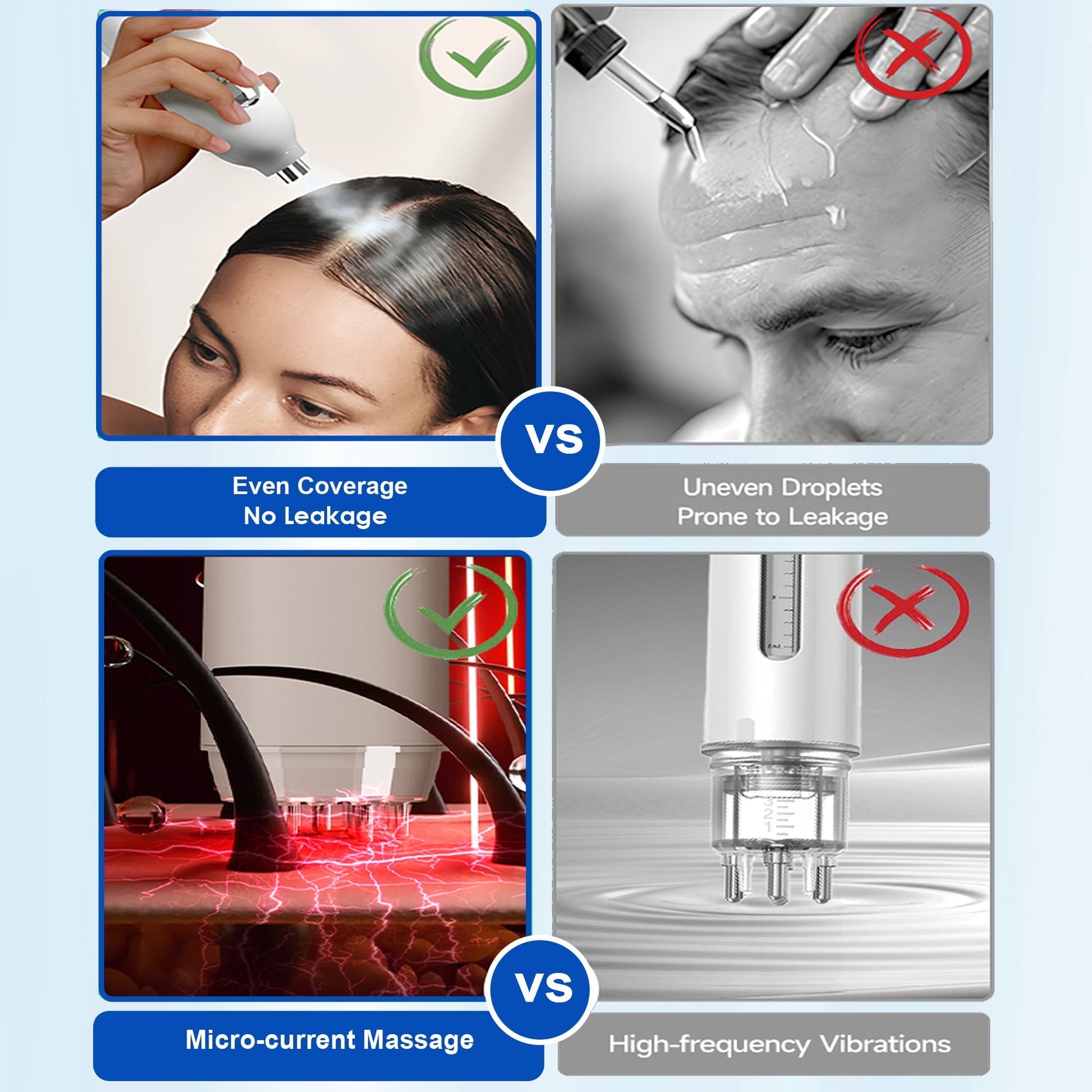 Morfone 3 in 1 Dual Head Electric Minoxidil Applicator and Scalp Massager Brush for Hair Growth, White