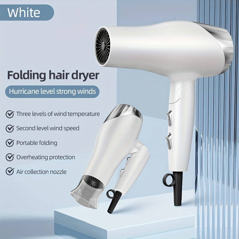 Morfone Foldable portable home/ travel/duty station hair dryer set, a hair care tool set with comb and hair dryer nozzle clips