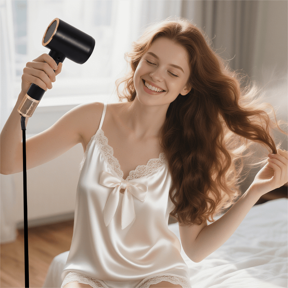 Morfone Hair Dryer, High-Speed Professional Ionic Blow Dryer with Hair Diffuser for Women & Men, Black