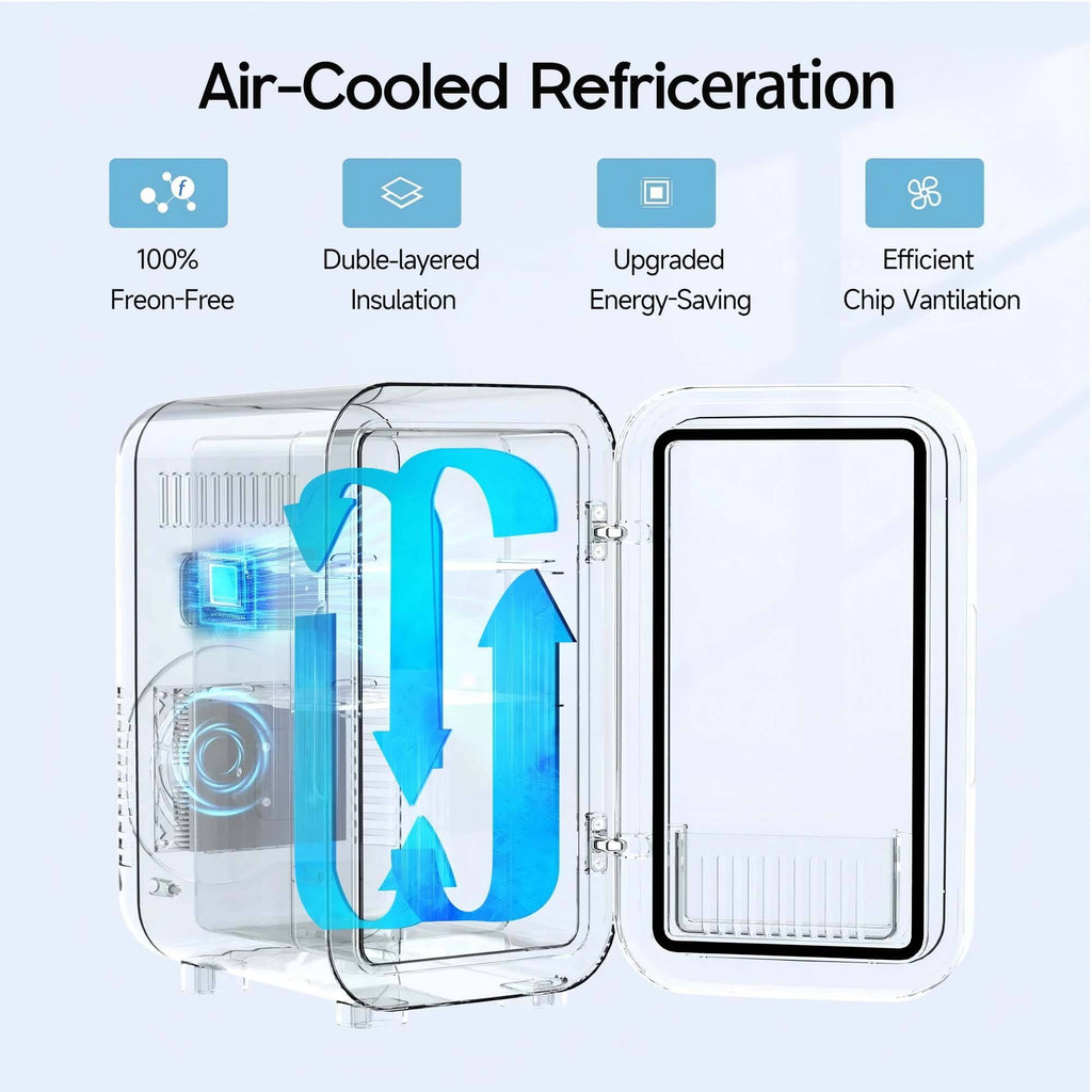 BEICHEN Mini Fridge, 6 Liter/8 Can Small Fridge, AC/DC Portable Skincare Fridge, Cooler and Warmer Refrigerators for Bedroom, Skincare, Beverage, Office, Dorm, Car