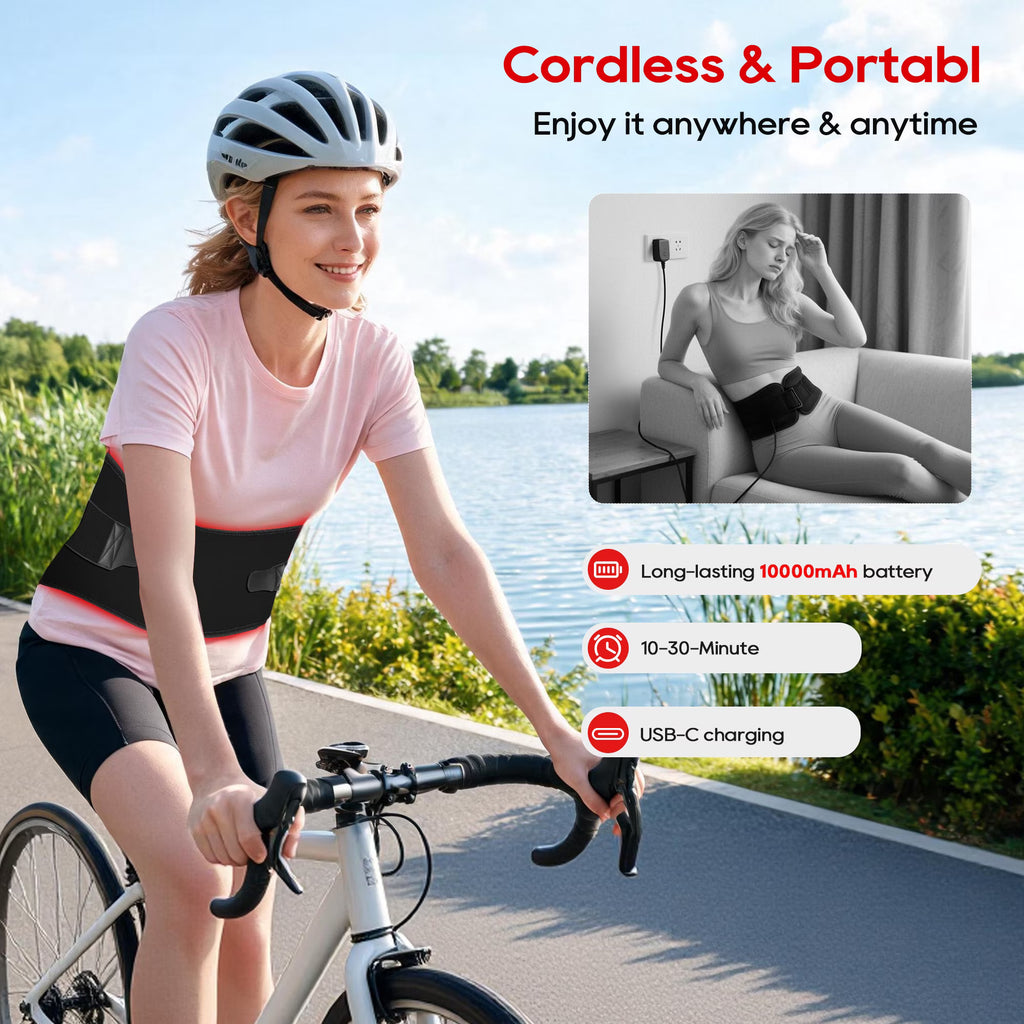 Morfone Red Light for Body, 10000mAh Cordless Portable Infrared Light Pad, 24" x 12" Red Light Mat with Timer, 660 & 850nm Infrared Heating Pad for Back Shoulder Knee Joint Waist