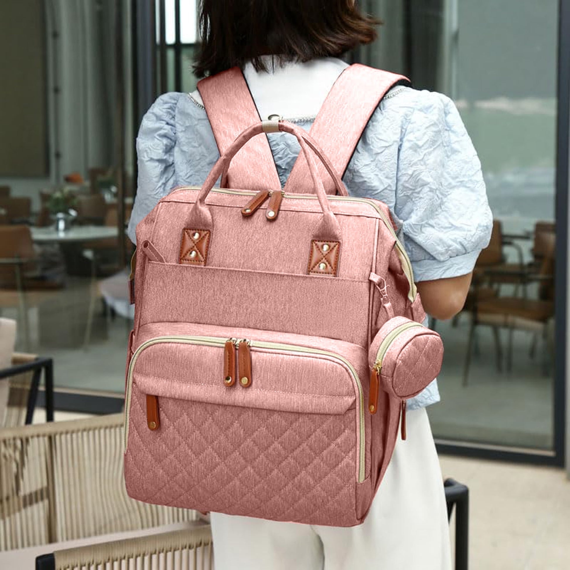 Morfone Baby Diaper Bag Backpack, Multifunction Waterproof Baby Bag with USB Charging Port, Stroller Straps & Pacifier Case Unisex