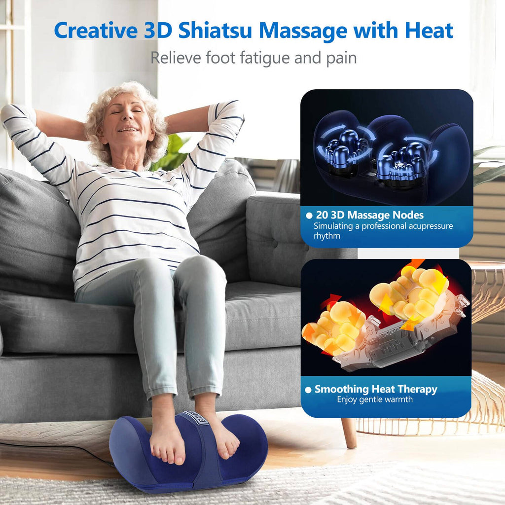 Morfone Shiatsu Foot Massager with Heat, Foot and Calf Massager with Roller, Deep Massage for Relaxation, Gifts for Women & Men, Black