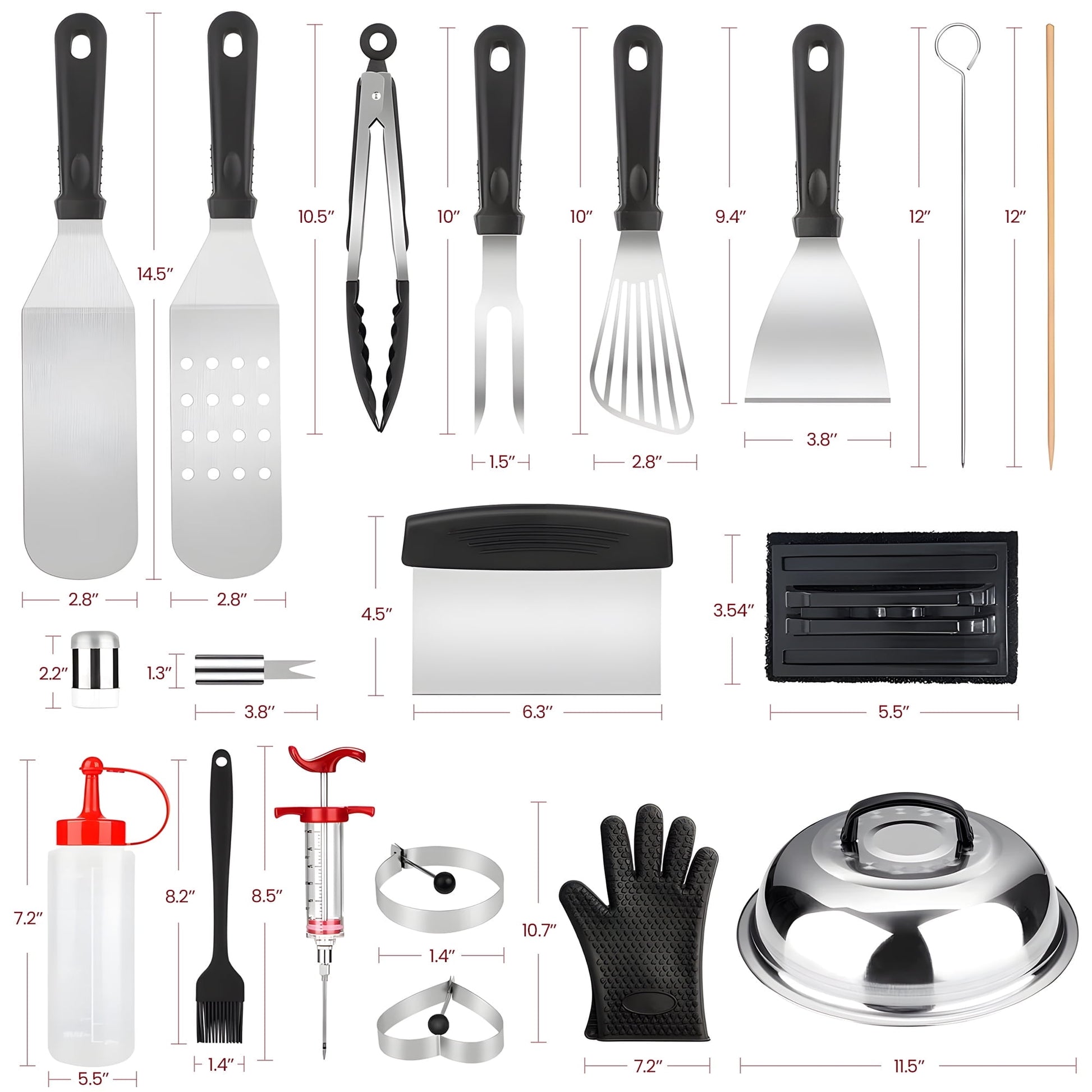 Morfone 137PCS Griddle Accessories Kit, Flat Top Grill Accessories Set for Blackstone and Camp Chef, Professional Stainless Steel Grill Tools Set for Men Women Outdoor BBQ and Camping