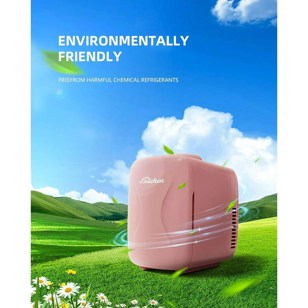 ACMETOP Mini Fridge, 4 Liter/6 Cans Small Refrigerator With Dimmable LED Light,AC/DC Portable Thermoelectric Cooler and Warmer for Bedroom,Office,Gaming room and Car