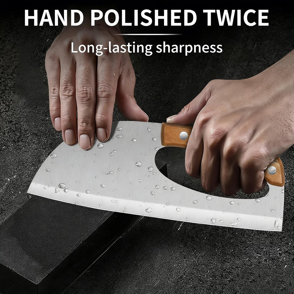 ACMETOP Kitchen Meat Cleaver Knife, Unique Effort Saving Stainless Steel Chef Knife for Cutting Meat Vegetable Father Mother Gift