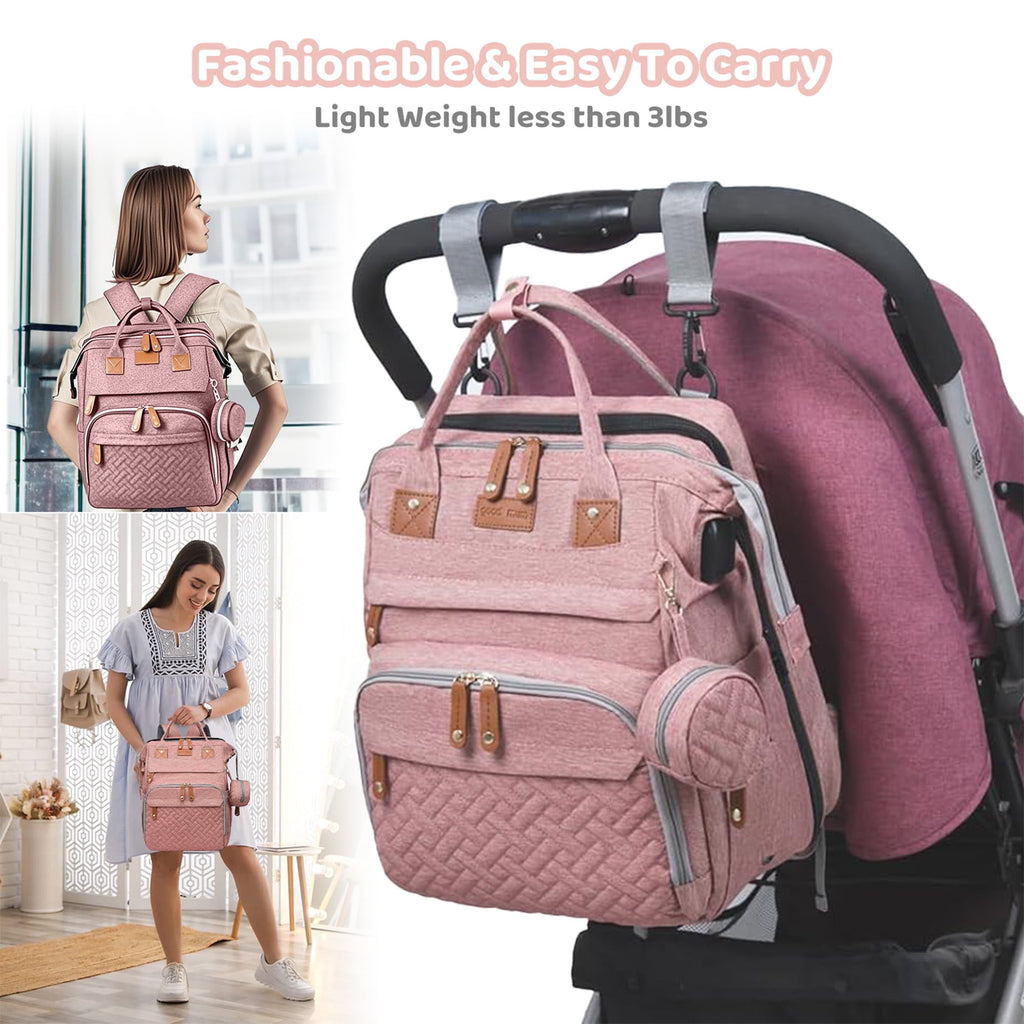 Morfone Baby Diaper Bag Backpack with Changing Station, Large Capacity Baby Bag, Waterproof Travel Backpack with USB Charging Port, Stroller Straps , Baby Shower Gifts
