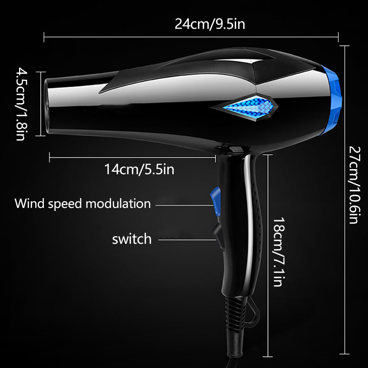 Morfone 12-piece multi-functional hair dryer set, capable of quickly drying hair - compact and portable, suitable for the whole family - gift set