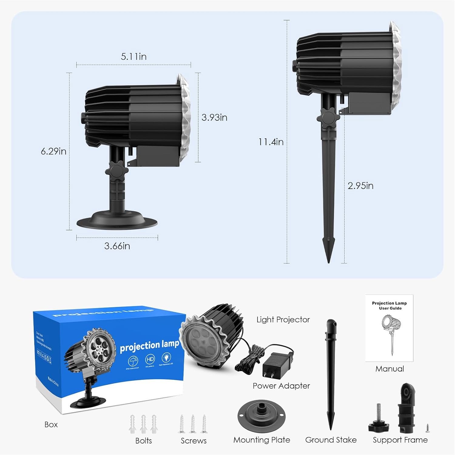 ACMETOP Christmas Projector Lights Outdoor, 3D Snowflake LED Projector Lights, IP65 Waterproof 9W High Brightness Outdoor Indoor for Christmas, New Year, Birthday Party and Garden Decoration