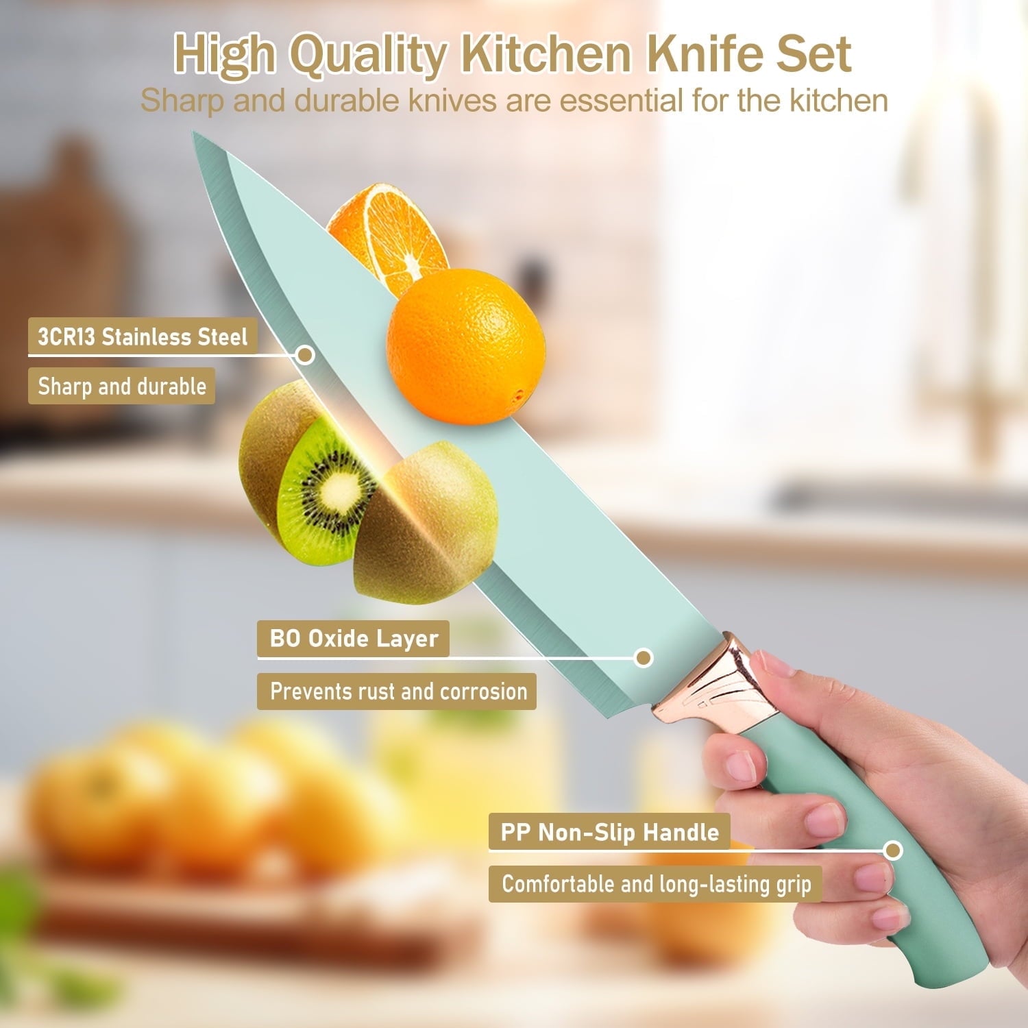 ACMETOP 19 Pieces Kitchen Utensils Set-11 Silicone Cooking Utensils Set, 6 Stainless Steel Sharp Knife set, 2 Cutting Board and Holder (Pink)