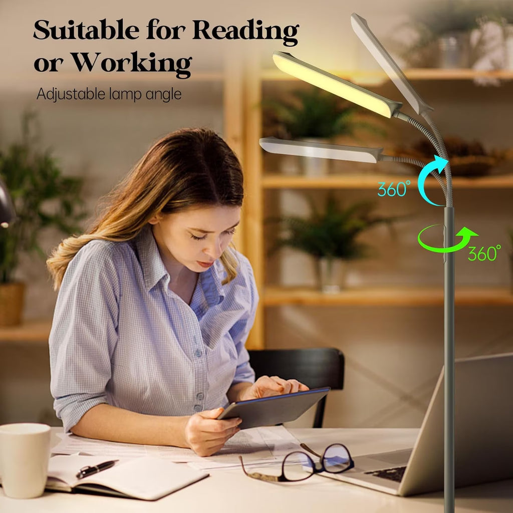 ACMETOP LED Floor Lamp for Living Room with Remote Control, Standing Lamp with Stepless Dimmable & 4 Color Temperatures Bulb