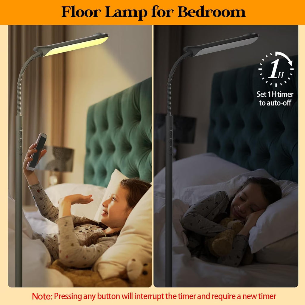 ACMETOP LED Floor Lamp for Living Room with Remote Control, Standing Lamp with Stepless Dimmable & 4 Color Temperatures Bulb