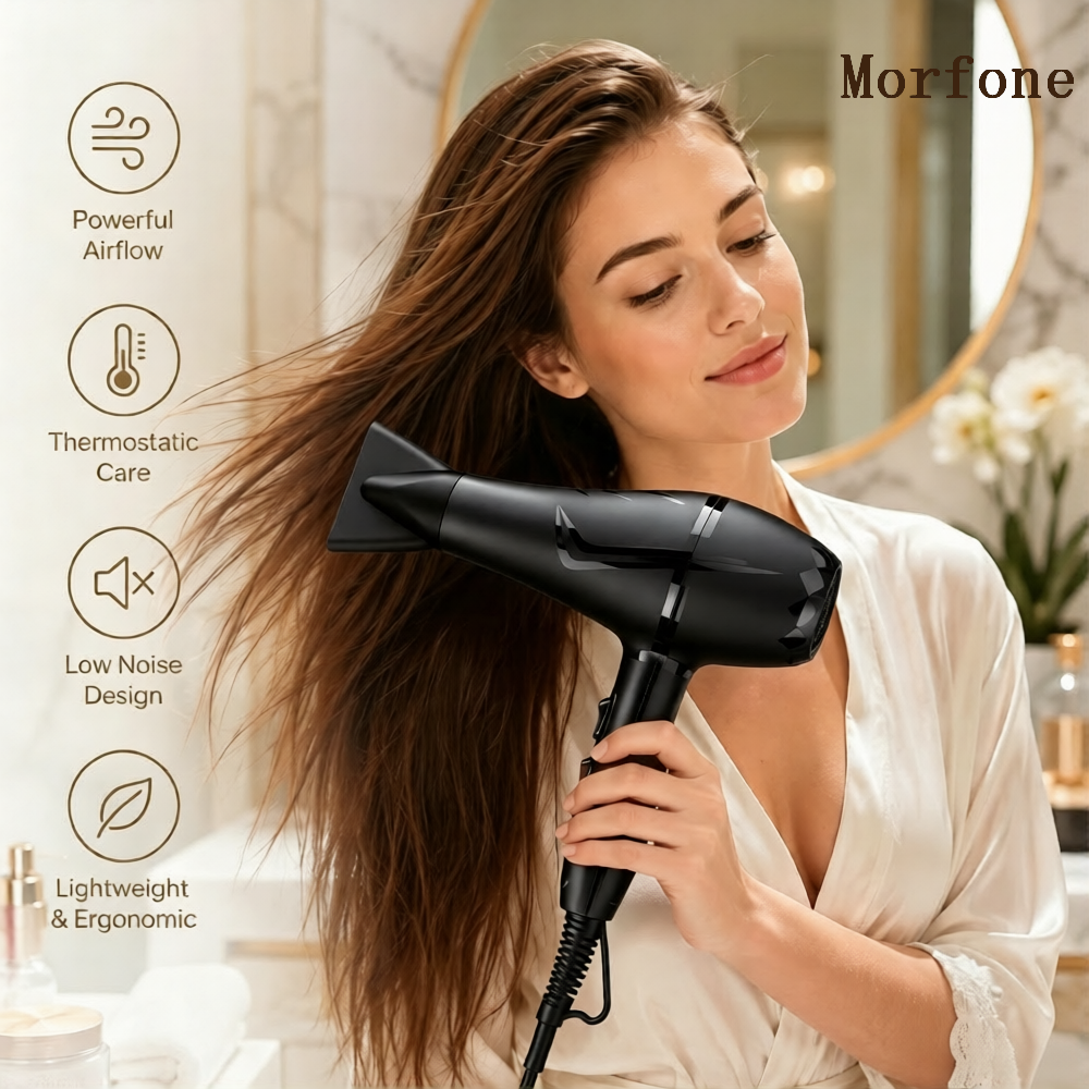 Morfone 12 piece Hair Dryer Set with Diffuser and Concentrator 2 Speed and Heat Settings