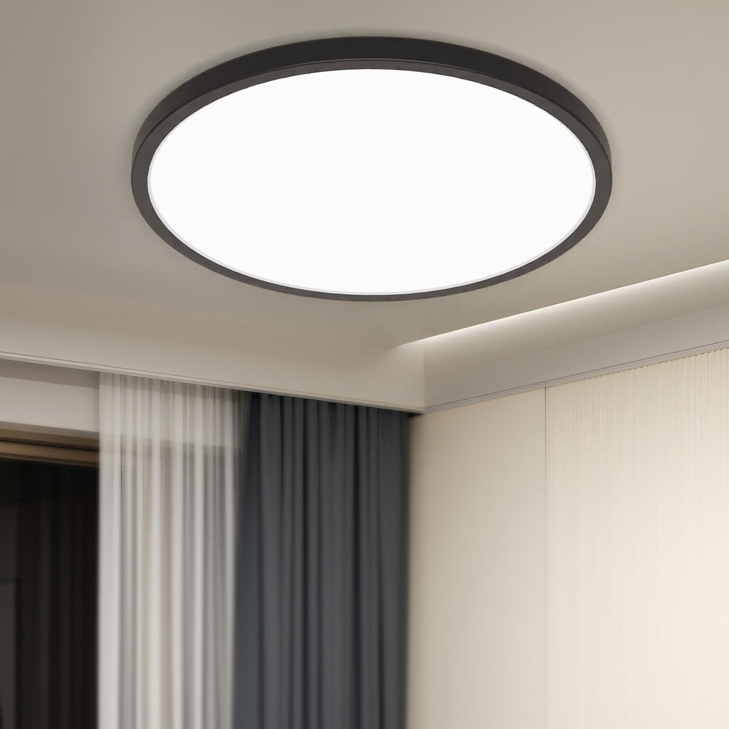 Beichen 9 Inch Round LED Flush Mount Ceiling Light 3000K-4000K-6500K Color Temperature Adjustable Ceiling Lamp for Bathroom Bedroom Laundry Room