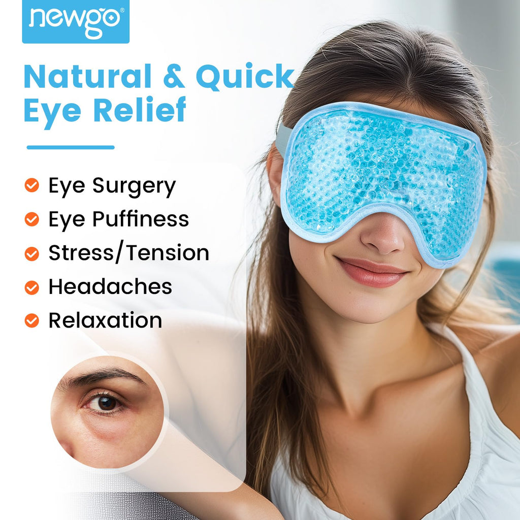 Morfone Hot Cold Face Mask, Reusable Ice Eye Mask with Cooling Gel Compress for Dark Circles, Puffiness, Headache Relief and Skincare at Home