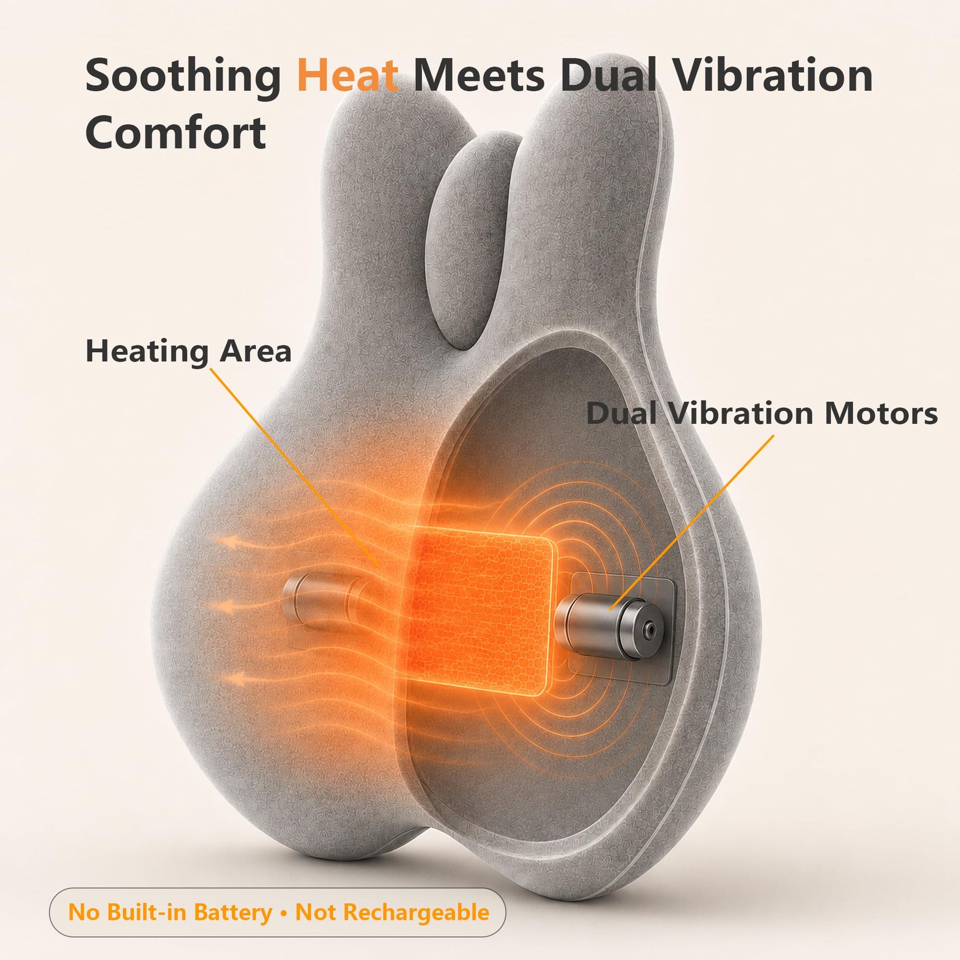 Morfone Ergonomic Heated Lumbar Support Pillow Memory Foam Back Cushion with Vibration Massage